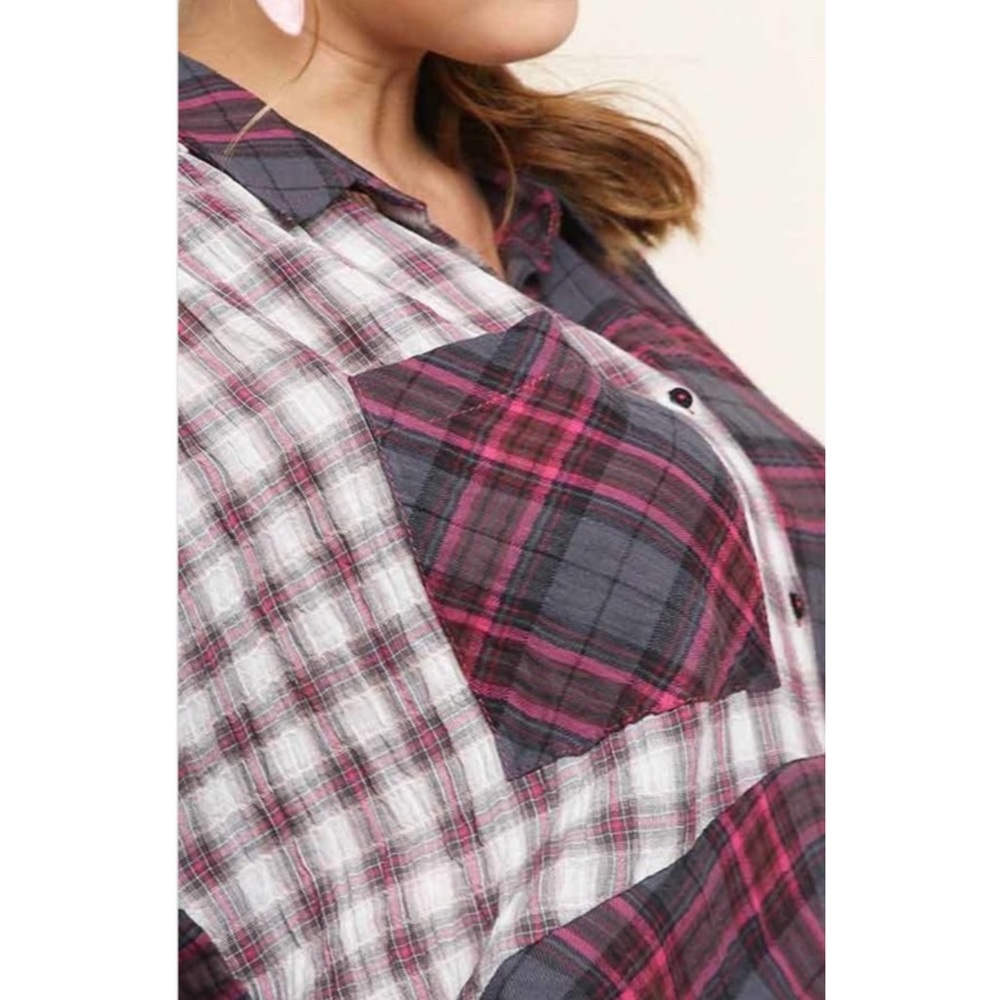 Cotton Blend Multi-Media Asymmetrical Hem Tunic - Picture 3 of 5